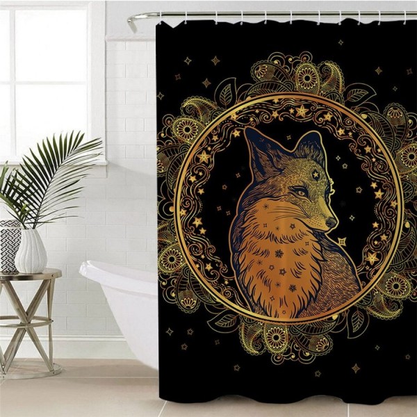 Golden Fox - Print Shower Curtain