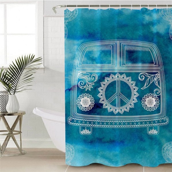 Blue - Print Shower Curtain
