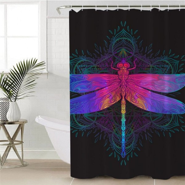 Dragonfly Mandala - Print Shower Curtain