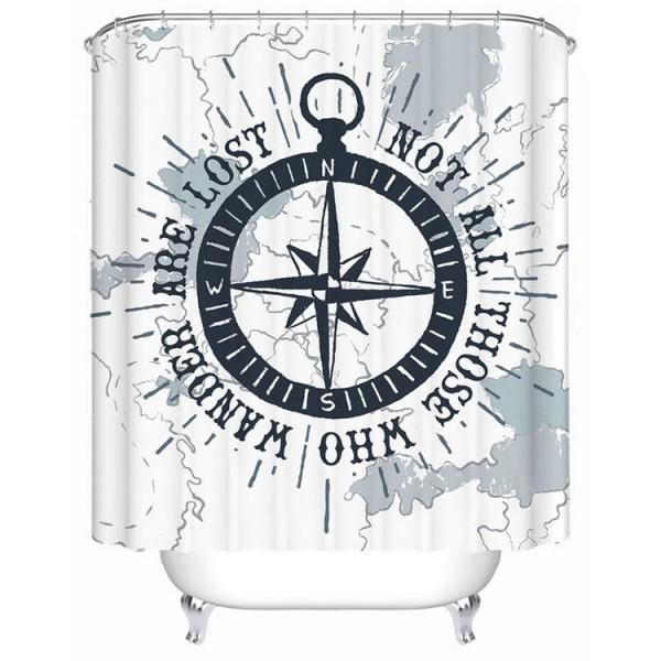 Compass - Print Shower Curtain