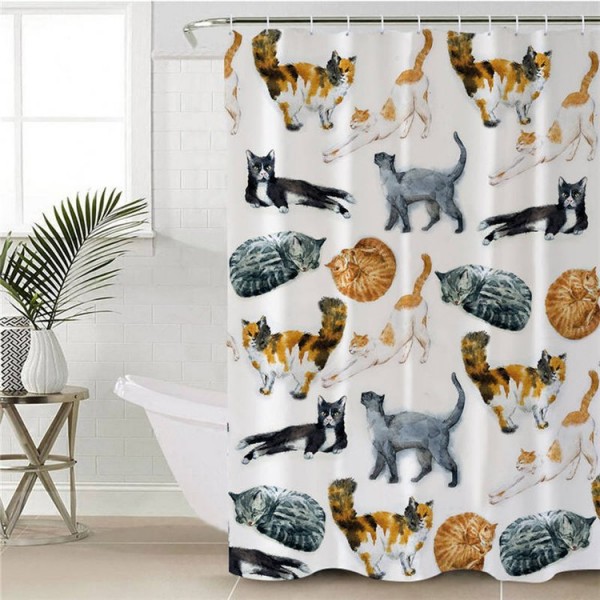 Cat - Print Shower Curtain