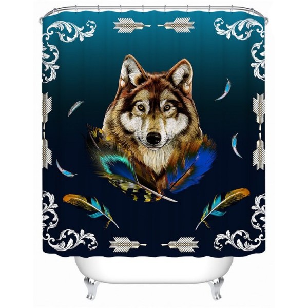 Royal Wolf Blue - Print Shower Curtain