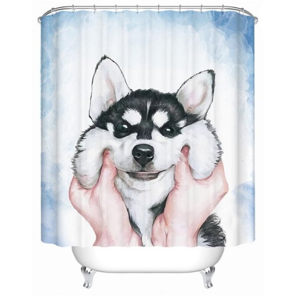 Husky Puppy - Print Shower Curtain