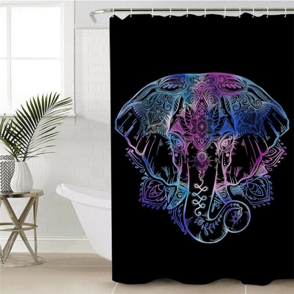 Rainbow Elephant - Print Shower Curtain