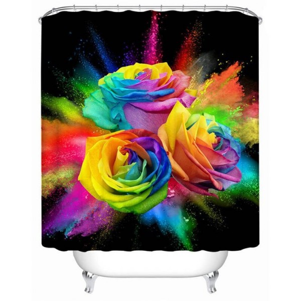 Colorful Roses - Print Shower Curtain