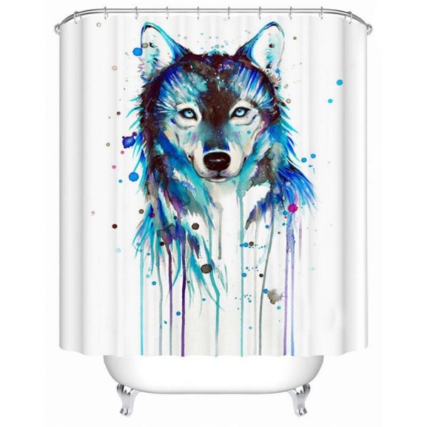 Ice Wolf - Print Shower Curtain