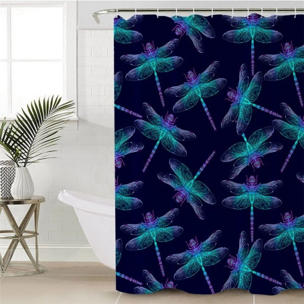 Dragonfly Mandala - Print Shower Curtain