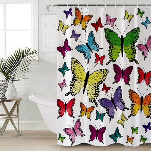 Flying Butterflies - Print Shower Curtain
