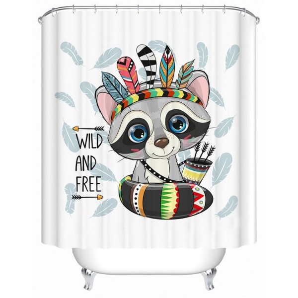 Raccoon - Print Shower Curtain