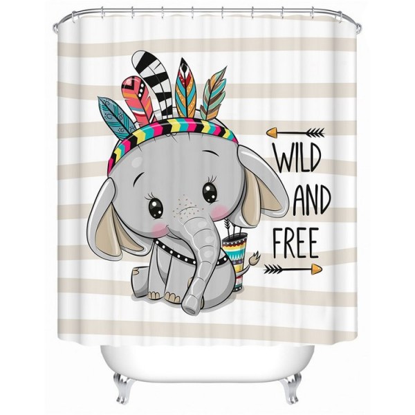 Elephant - Print Shower Curtain