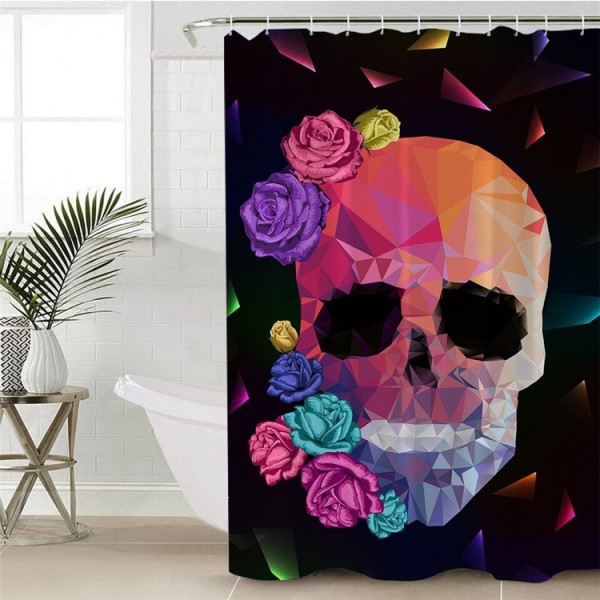 3D Skull - Print Shower Curtain