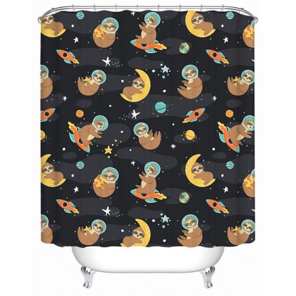 Space Sloth - Print Shower Curtain