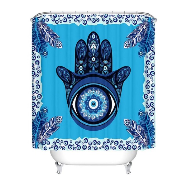 Evil Eye Hamsa - Print Shower Curtain