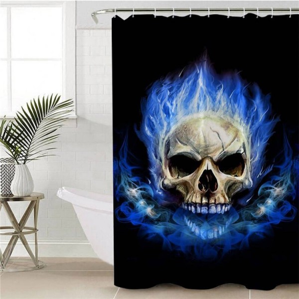 3D Skull - Print Shower Curtain