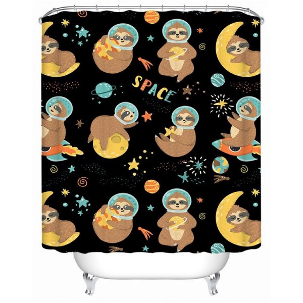 Space Sloth - Print Shower Curtain