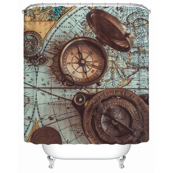 Compass - Print Shower Curtain