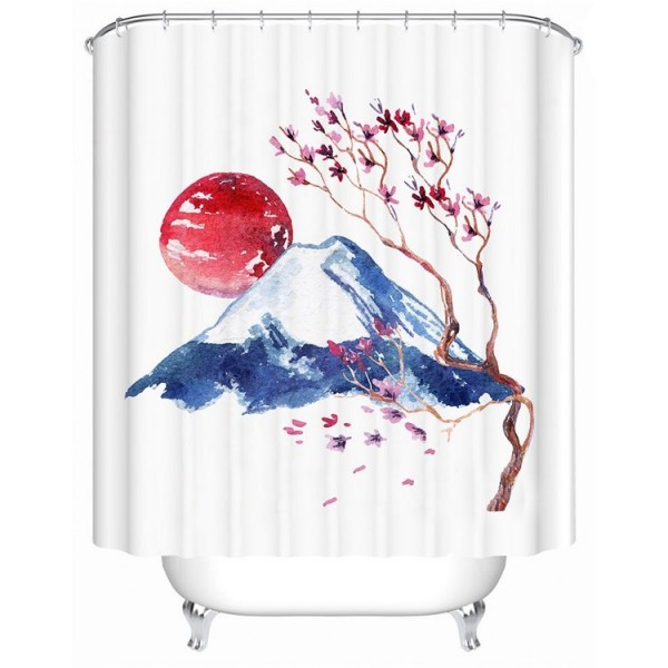 Flowers Leaves - Print Shower Curtain