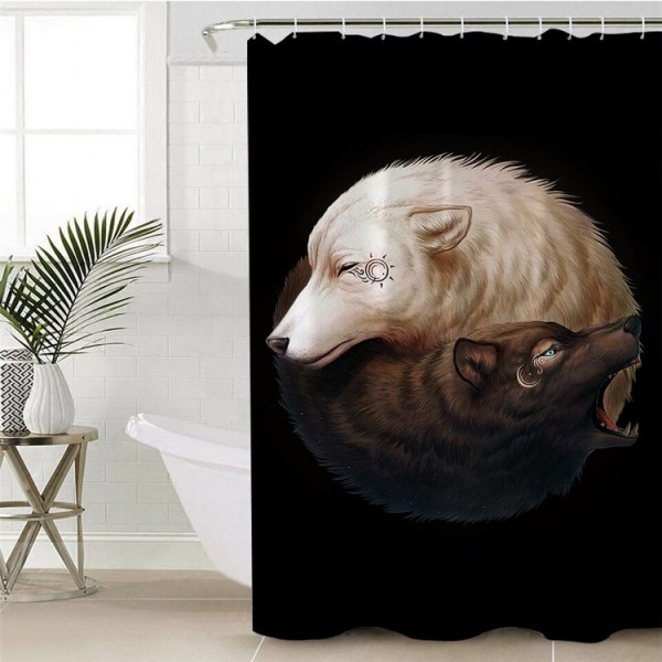 Yin Yang Black - Print Shower Curtain
