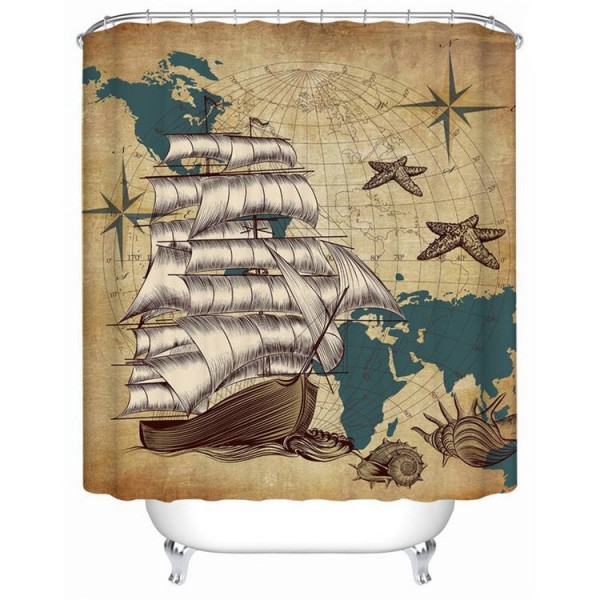 Compass - Print Shower Curtain
