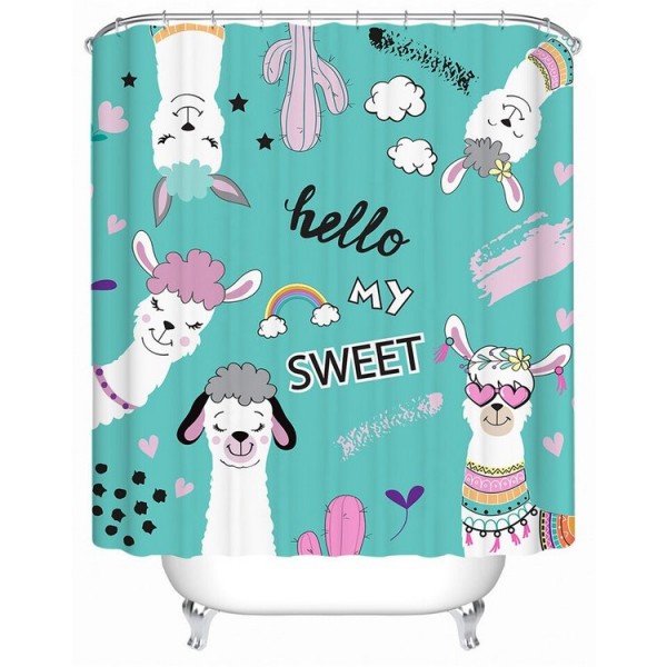 Cute Llama - Print Shower Curtain
