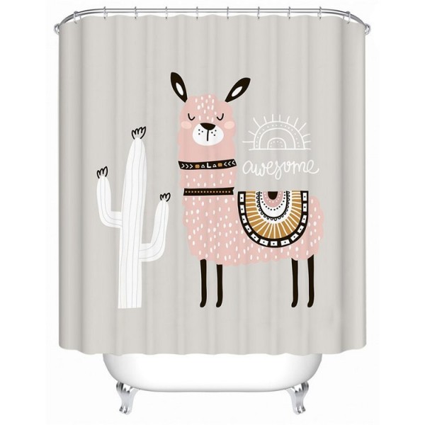 Cute Llama - Print Shower Curtain