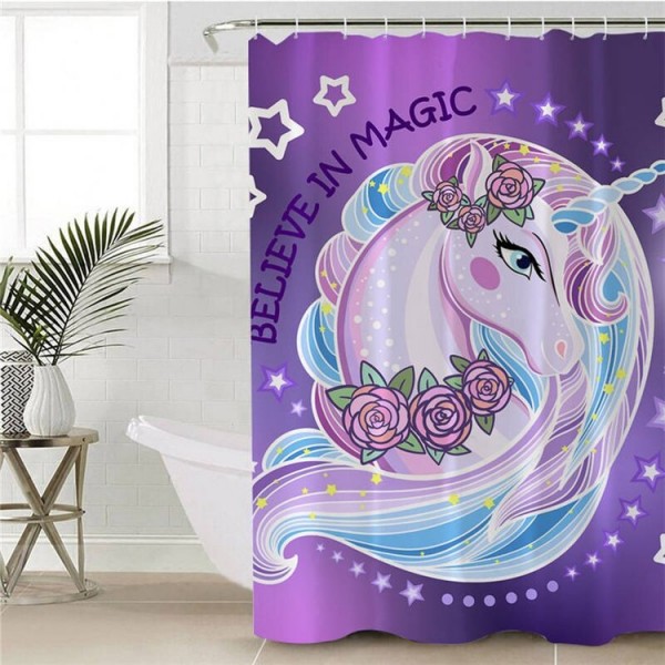 Unicorn - Print Shower Curtain