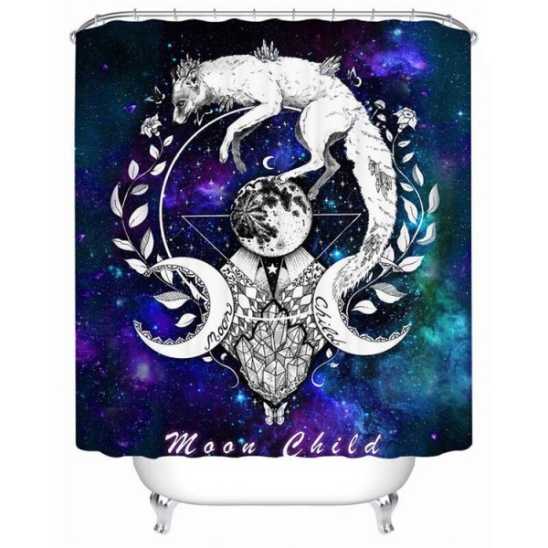 Wolf Galaxy - Print Shower Curtain