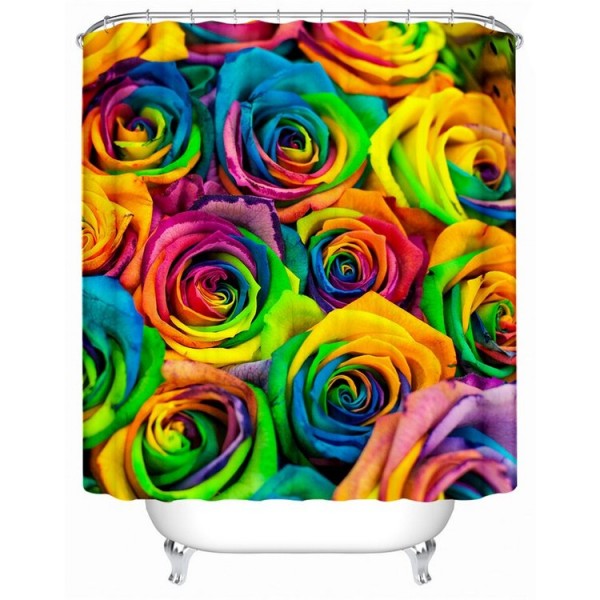 Colorful Roses - Print Shower Curtain
