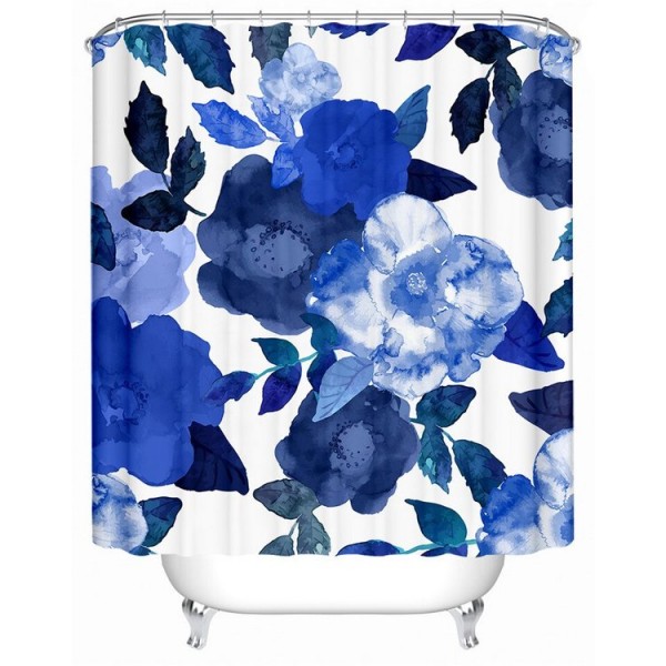 Flowers Leaves - Print Shower Curtain