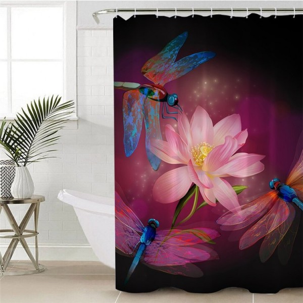 Dragonfly Mandala - Print Shower Curtain