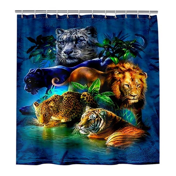 Animals River - Print Shower Curtain