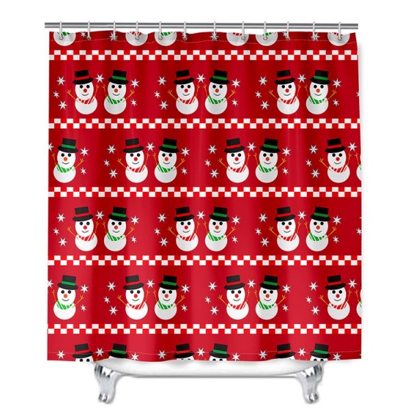 Christmas Snowman - Print Shower Curtain