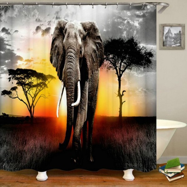 Elephant - Print Shower Curtain
