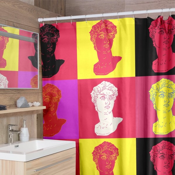 Vaporwave David -  Print Shower Curtain