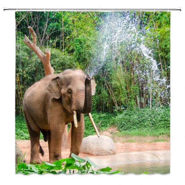 Cute Elephant - Print Shower Curtain