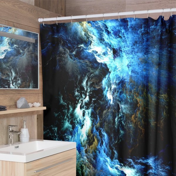 Blue Nebula -  Print Shower Curtain
