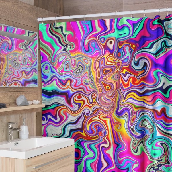 Rainbow Swirl -  Print Shower Curtain