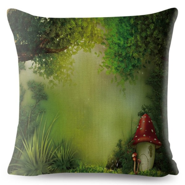 Psychedelic Mushroom- Linen Pillowcase