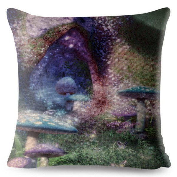 Psychedelic Mushroom- Linen Pillowcase