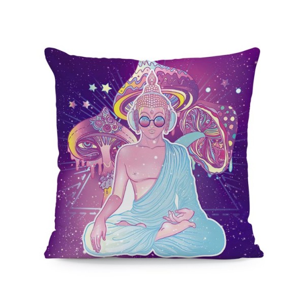 Psychedelic buddha - Linen Pillowcase