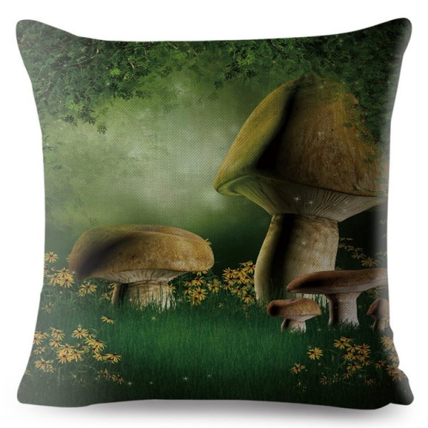 Psychedelic Mushroom- Linen Pillowcase