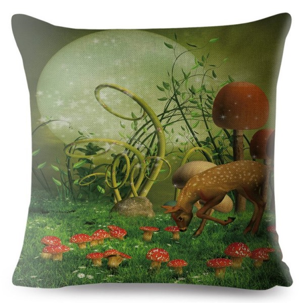 Psychedelic Mushroom- Linen Pillowcase