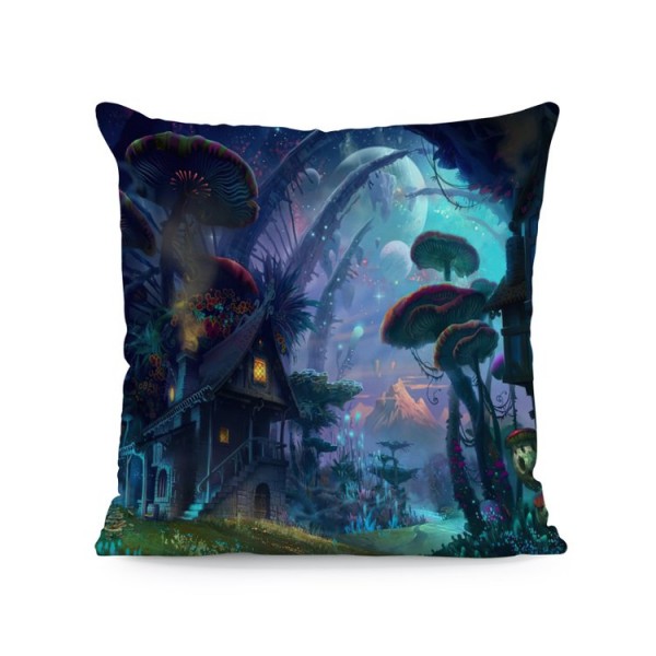 Psychedelic Mushroom- Linen Pillowcase