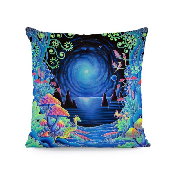 Psychedelic Mushroom- Linen Pillowcase