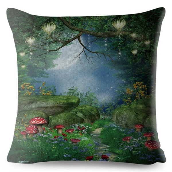 Psychedelic Mushroom- Linen Pillowcase