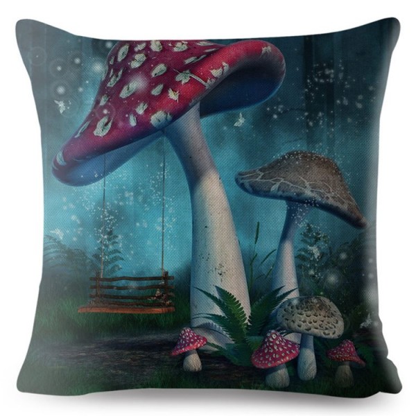 Psychedelic Mushroom- Linen Pillowcase