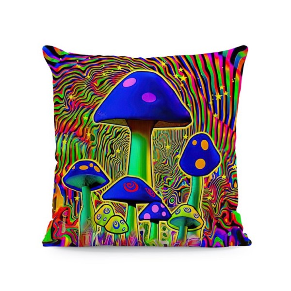 Psychedelic Mushroom- Linen Pillowcase