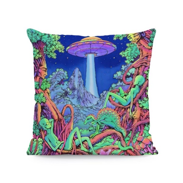 Psychedelic Mushroom- Linen Pillowcase