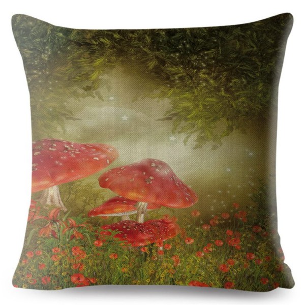 Psychedelic Mushroom- Linen Pillowcase