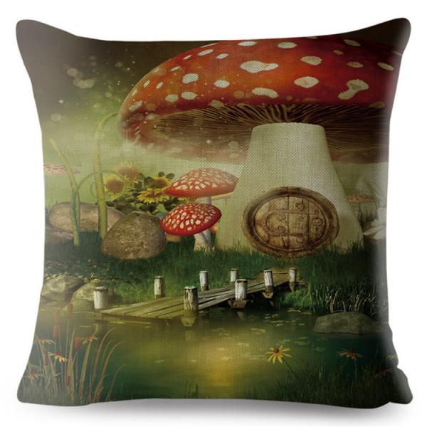 Psychedelic Mushroom- Linen Pillowcase